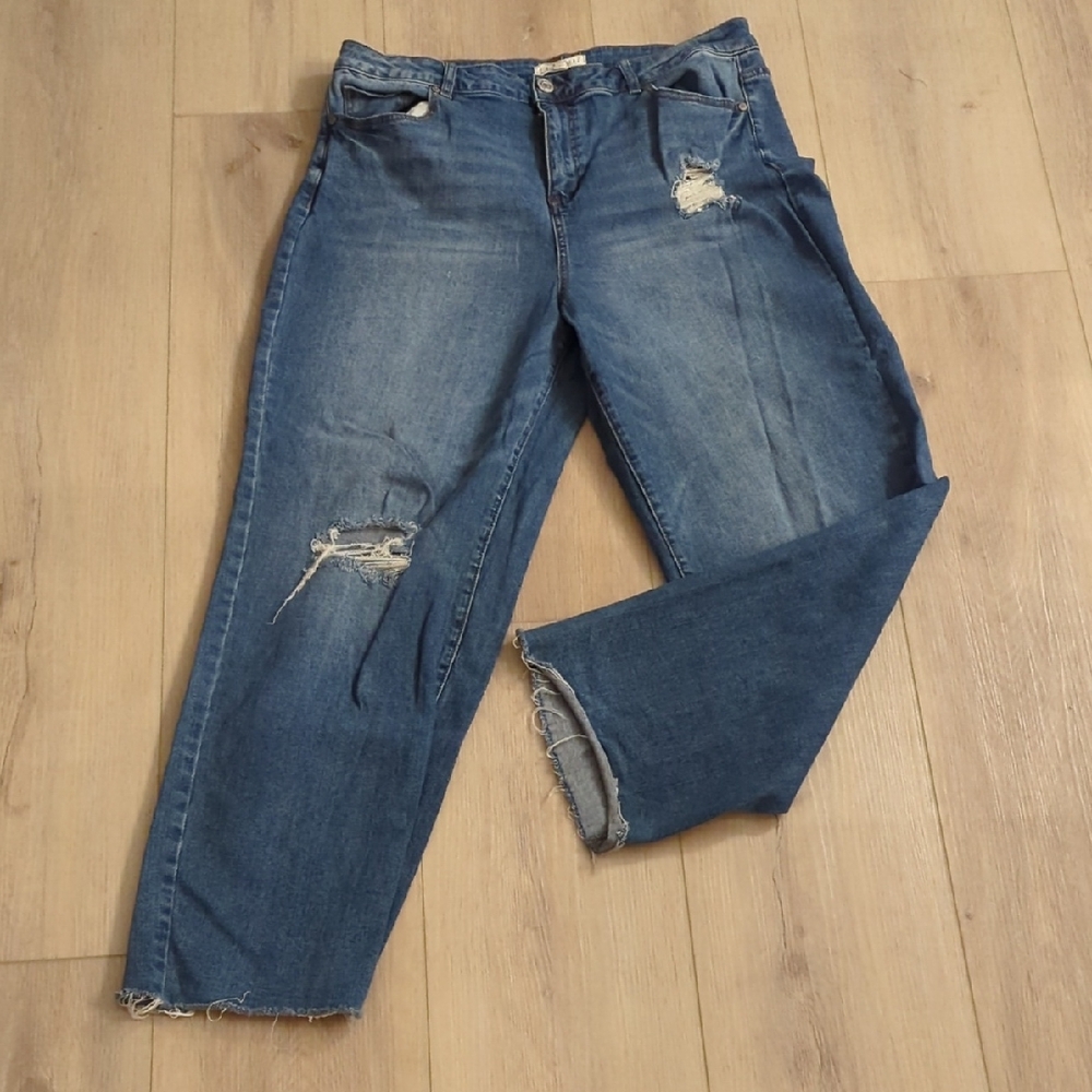 Eloquii Distressed Blue Jeans - 14